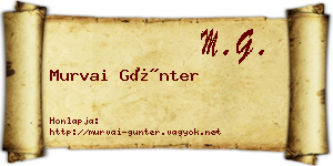 Murvai Günter névjegykártya